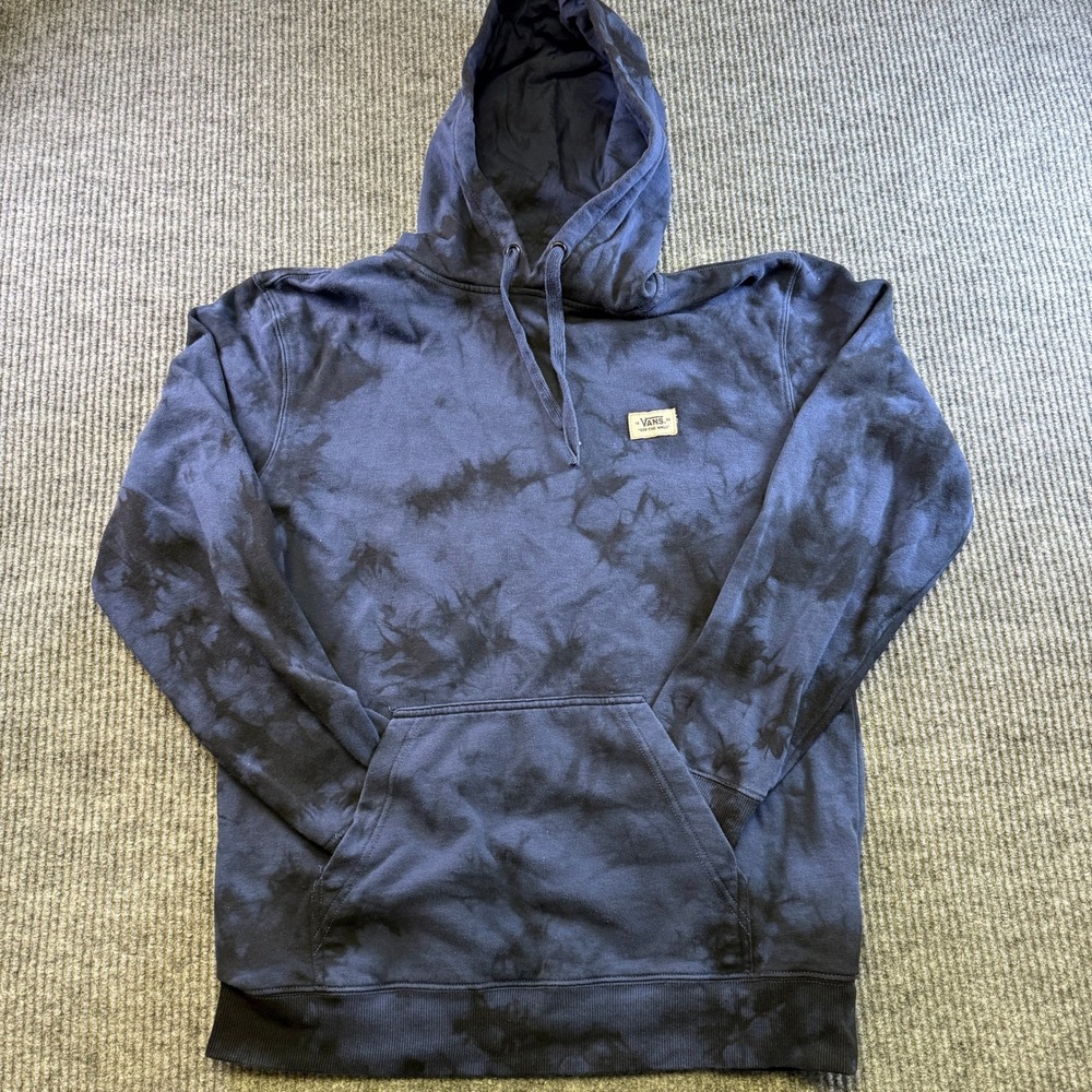 Vans Off The Wall Tie Dye Pullover Hoodie‎ Navy Black Mens Medium Sweatshirt